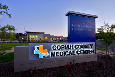 The Copiah County Medical Center signCopiah County Medical Center sign in front of the hospital